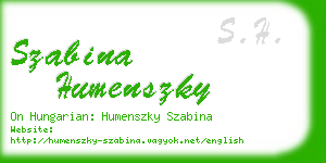 szabina humenszky business card